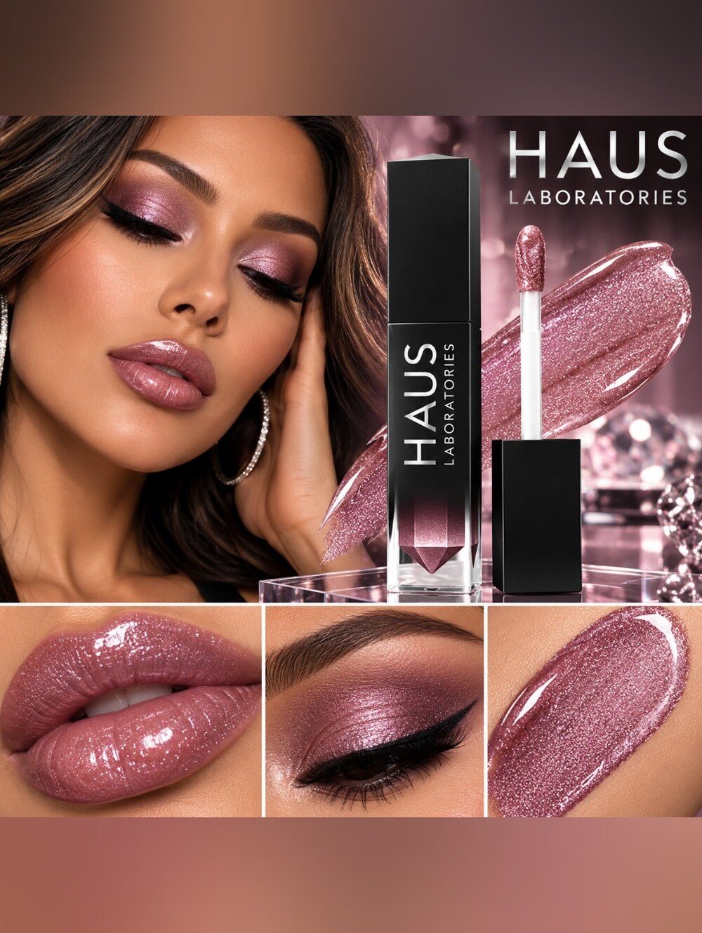 Lady Gaga HAUS Metallic Mauve Liquid Lipstick/eyeshadow - Shimmery Rose B**CH